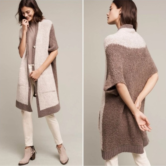 Anthropologie Sleeping on Snow, Wool Blend, Two-Tone Slouchy Sweater Vest - Picture 8 of 15